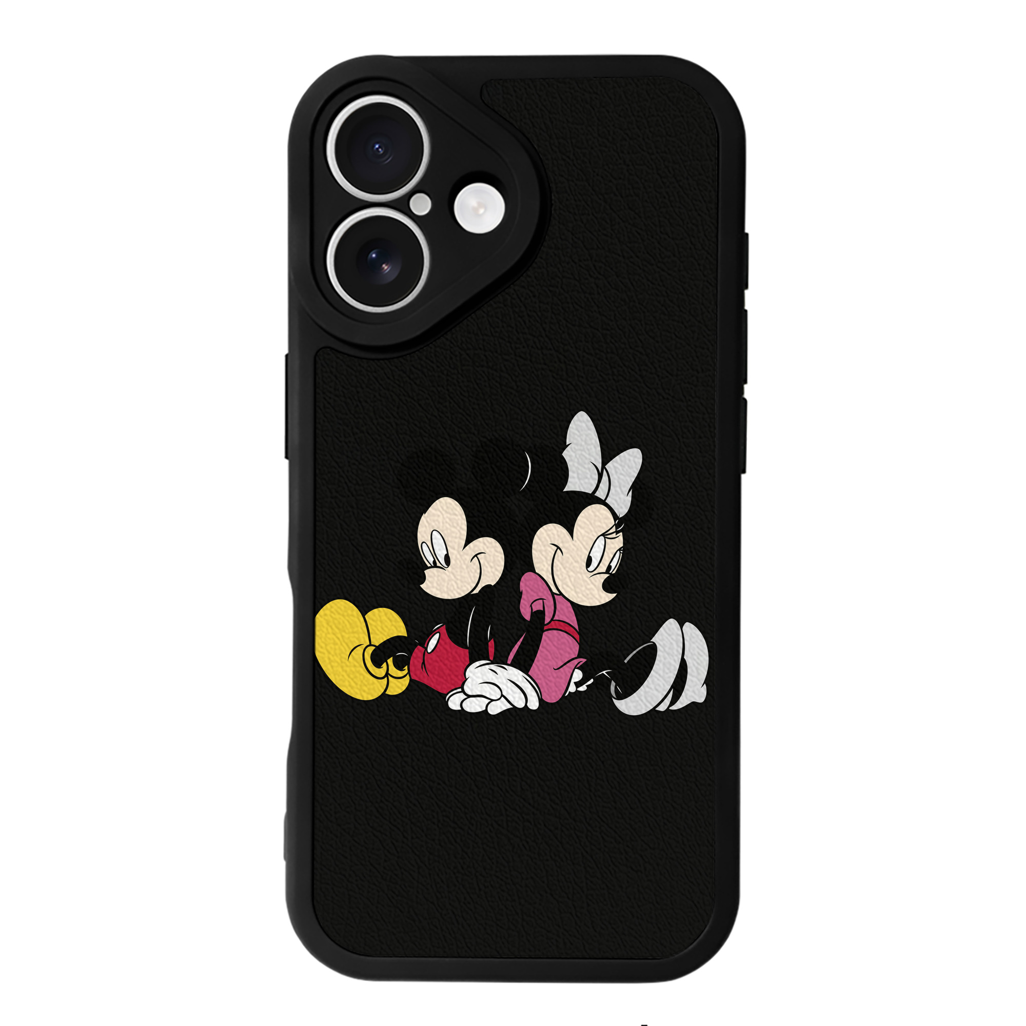 （画像用） ミッキーマウス Mickey Mouse 【iPhone 16シリーズ対応】シリコンスマホケース（レザー調） 材質：シリコン